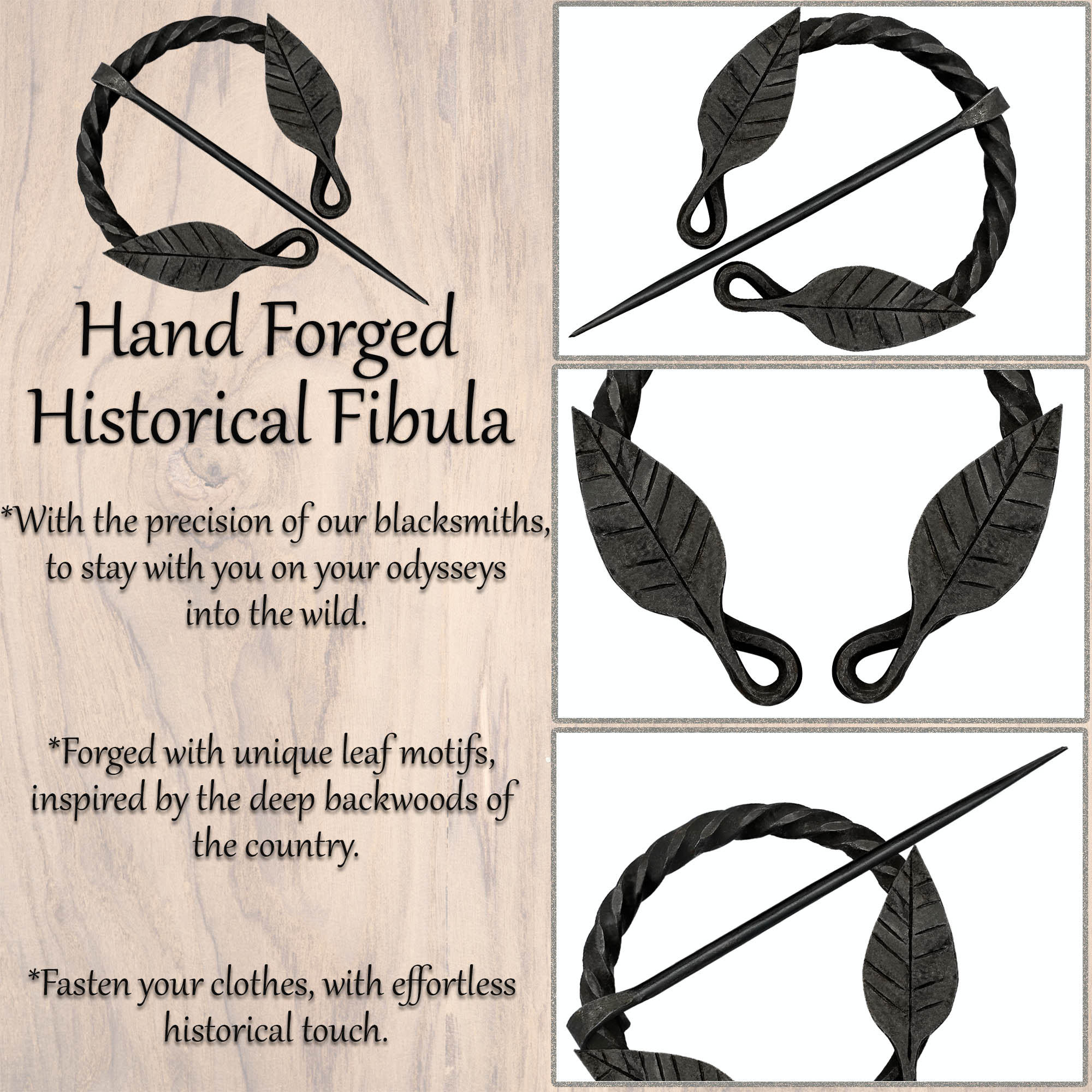 Hand Forged Historical The Twirled Fibula / Cloak Pin - MedieWorld