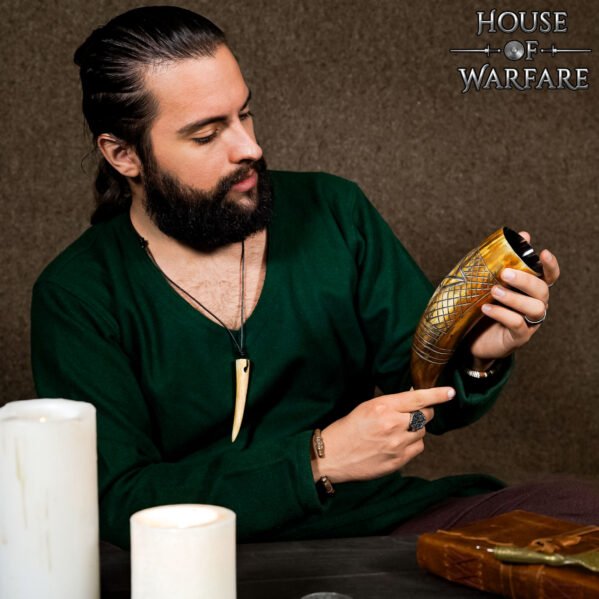 Hand-Carved Genuine Drinking Horn - Image 4