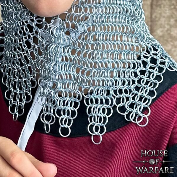 Chainmail V-face Coif for Kids Butted Mild Steel 10mm 16g - Image 2