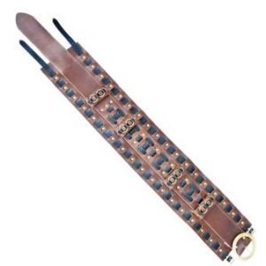 Leather Cherry and Black Weaved Warrior Belt with Solid Brass Buckle / Game of Thrones Garb