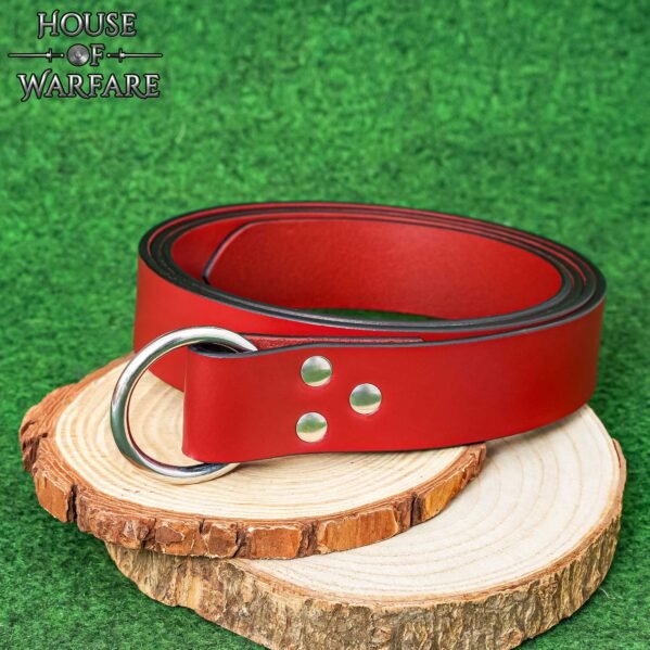 Medieval Leather Belt with Double Ring Closure - Image 7