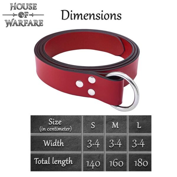 Medieval Leather Belt with Double Ring Closure - Image 3