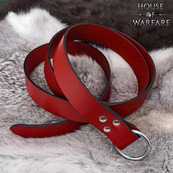 Medieval Leather Belt with Double Ring Closure