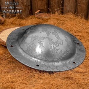 LARP Medieval Steel Shield Boss – Textured Battle-Worn Umbo for DIY Shields