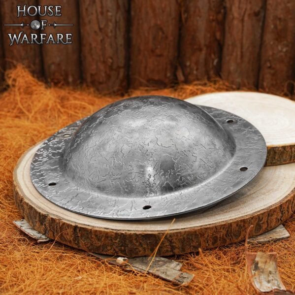 LARP Medieval Steel Shield Boss – Textured Battle-Worn Umbo for DIY Shields - Image 6
