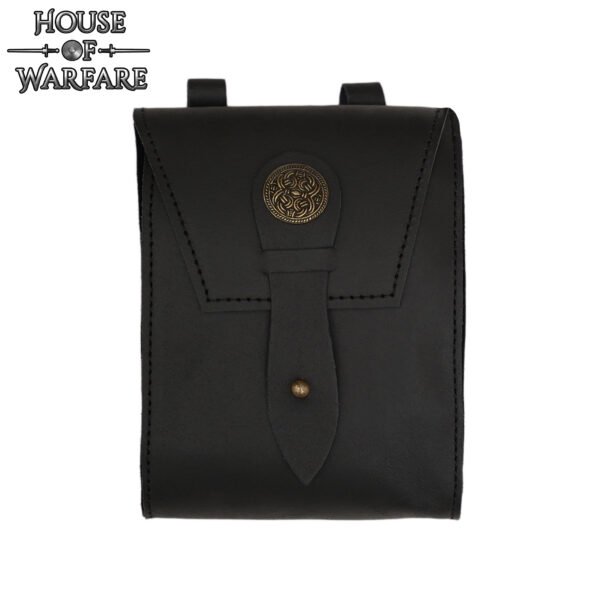 Spanish Design Medieval Leather Belt Pouch – Ideal for LARP & Fantasy Roleplay - Image 4