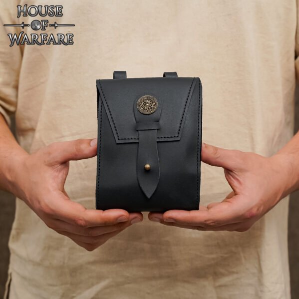 Spanish Design Medieval Leather Belt Pouch – Ideal for LARP & Fantasy Roleplay
