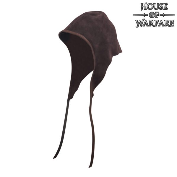 Medieval Suede Peasant Hood Handcrafted for LARP & Historical Wear - Image 4