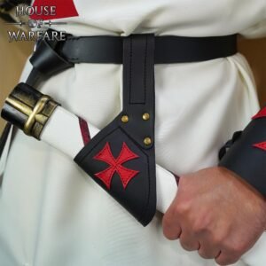 Crusader Knight Fantasy Leather Sword Frog