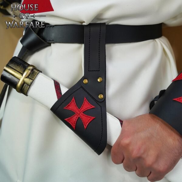 Crusader Knight Fantasy Leather Sword Frog