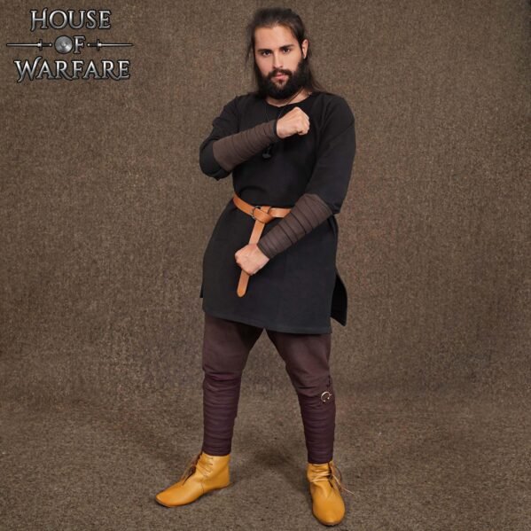 Medieval Cotton Leg Wraps with Brass Fibula - Winingas Pair - Image 11
