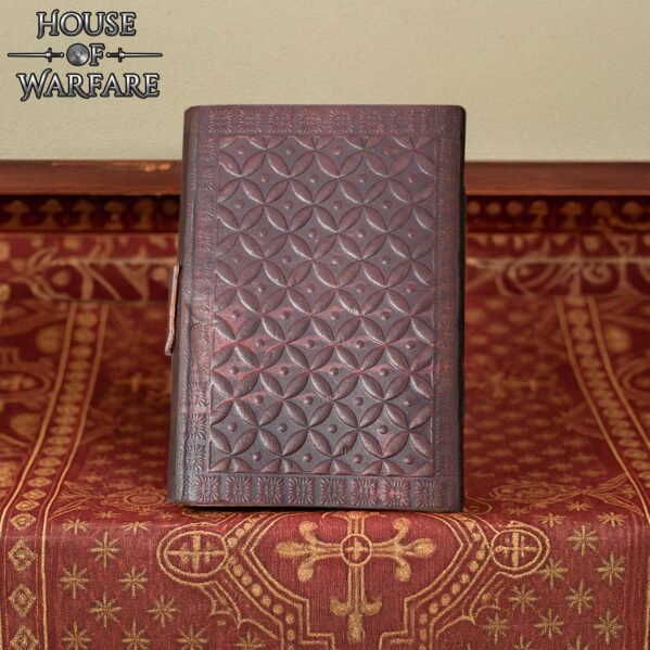 Handmade Leather Journal with Celtic Cross Embossing- Brass Lock - Image 7