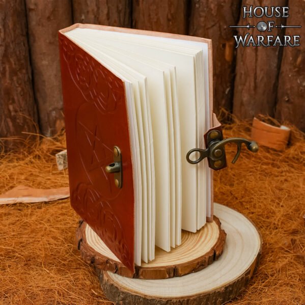 Leather Journal with Pentagram Embossing & Lock - Handcrafted - Image 2