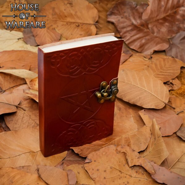 Leather Journal with Pentagram Embossing & Lock - Handcrafted - Image 8