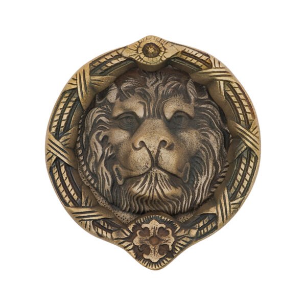 Lion Face Door Knocker Brass