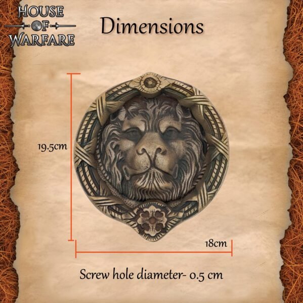 Lion Face Door Knocker Brass - Image 3