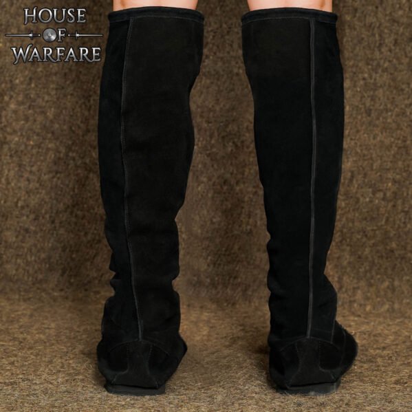 Medieval Suede Lace-Up Long Boots 9th to 15th Century Design - Image 7
