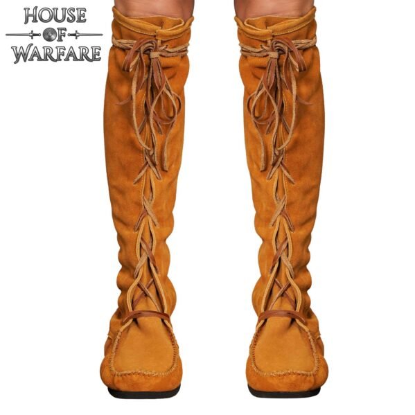 Medieval Suede Lace-Up Long Boots 9th to 15th Century Design - Image 10