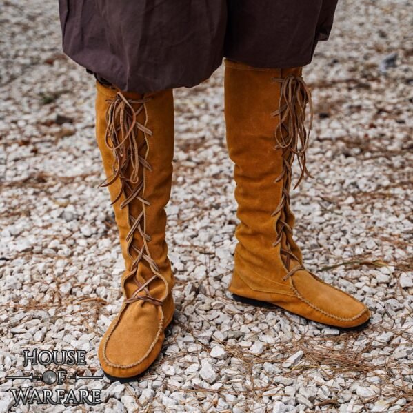 Medieval Suede Lace-Up Long Boots 9th to 15th Century Design - Image 14