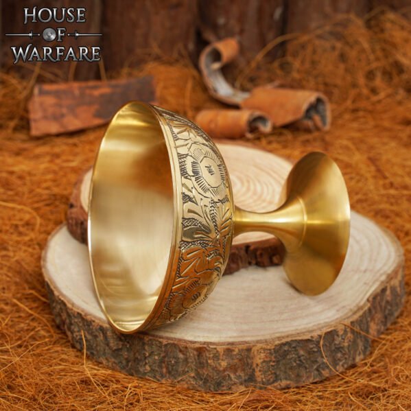 Medieval Goblet Vintage Brass Chalice – Handcrafted Cup - Image 5