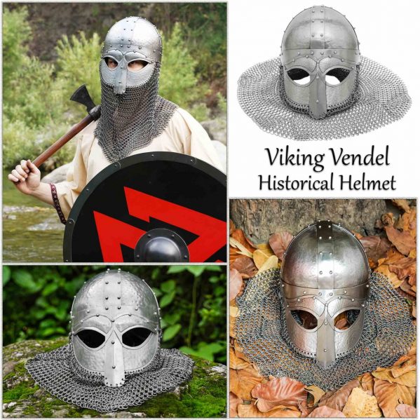 Forged Viking Spectacle Helmet with Butted Camail 16 gauge