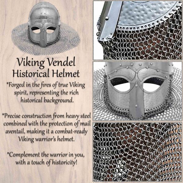 Forged Viking Spectacle Helmet with Butted Camail 16 gauge