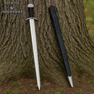 Viking Sword with Scabbard Hand Forged Steel Blade, Fluted Pommel – Collector’s Display