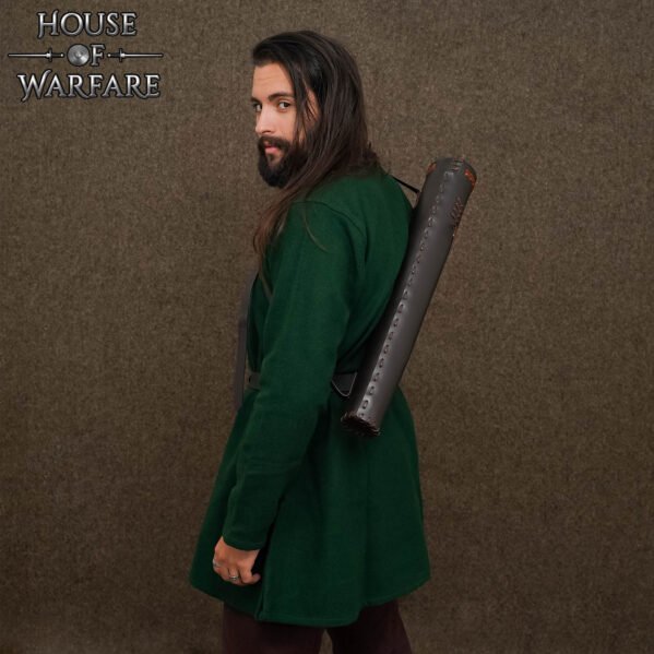 Medieval Leather Back Quiver – Handmade Archery Gear - Image 2
