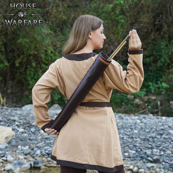 Medieval Leather Back Quiver – Handmade Archery Gear