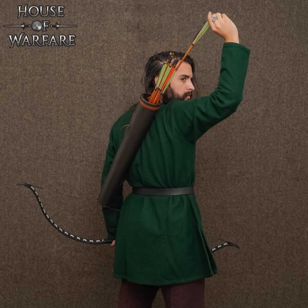 Medieval Leather Back Quiver – Handmade Archery Gear - Image 7