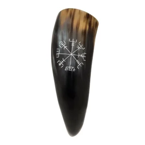 Vegvisir Viking Drinking Horn