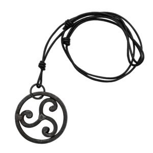 Hand Forged Tskelion Pendant with Leather Cord