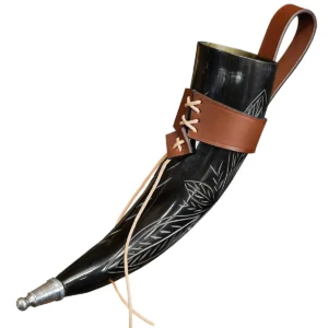Viking Horn with Leather Holder